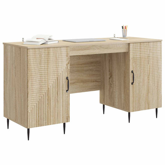 vidaXL Desk with Shelf Sonoma Oak 142.5 x 50 x 75 cm Engineered Wood