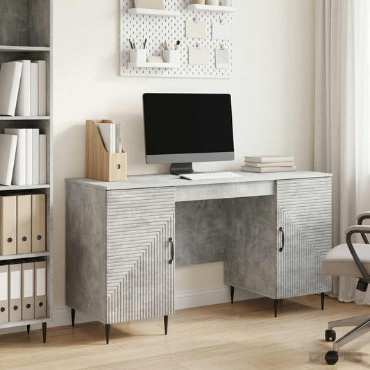 vidaXL Desk Concrete Grey 142.5 x 50 x 75 cm Engineered Wood