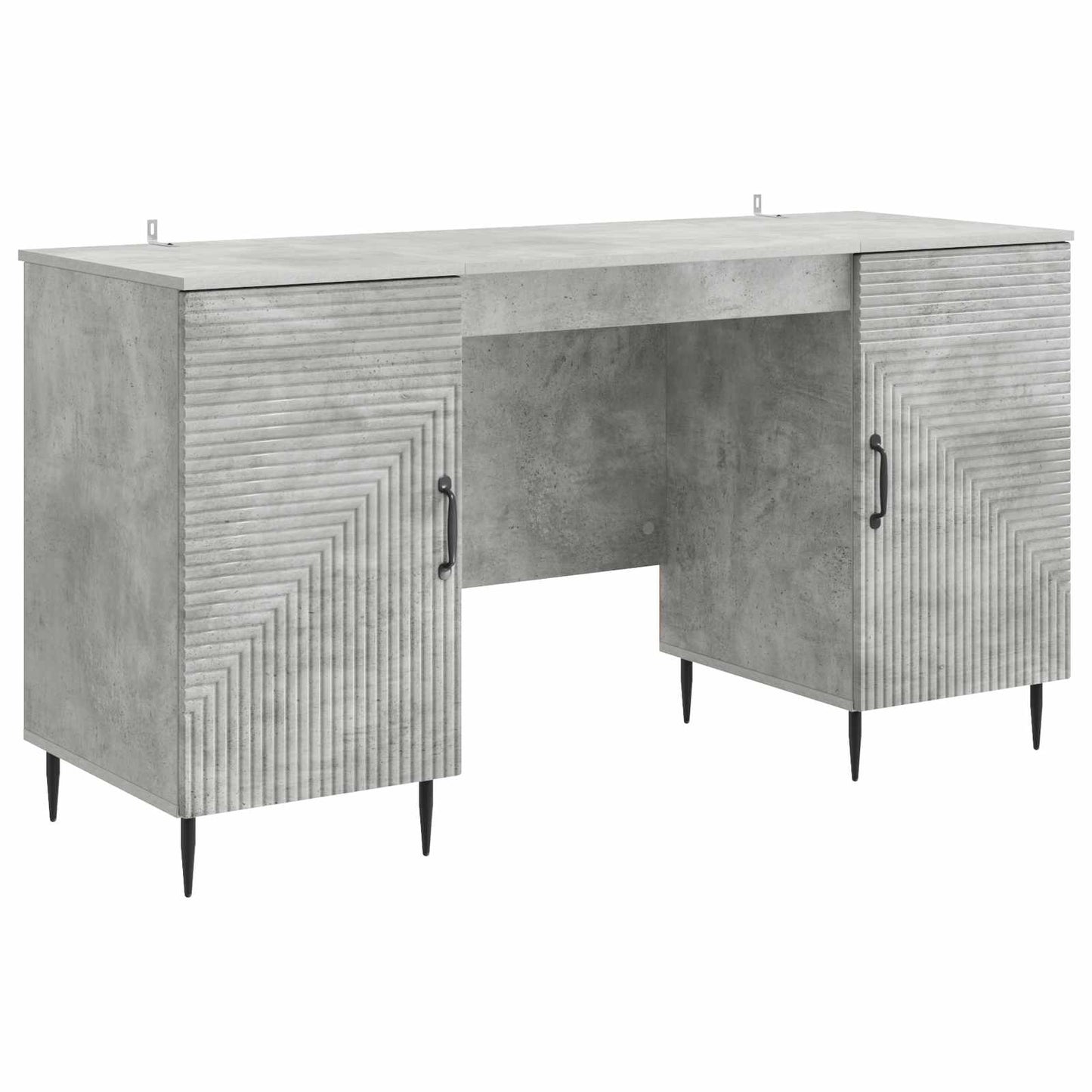 vidaXL Desk with Door Concrete Grey 142.5 x 50 x 75 cm Engineered Wood