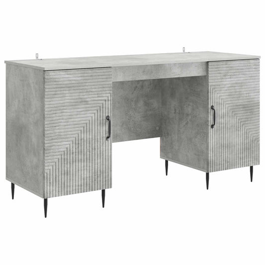 vidaXL Desk with Door Concrete Grey 142.5 x 50 x 75 cm Engineered Wood