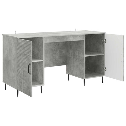 vidaXL Desk with Door Concrete Grey 142.5 x 50 x 75 cm Engineered Wood