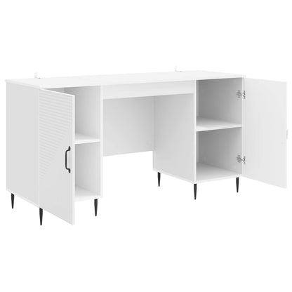 vidaXL Desk High Gloss White 142.5 x 50 x 75 cm Engineered Wood