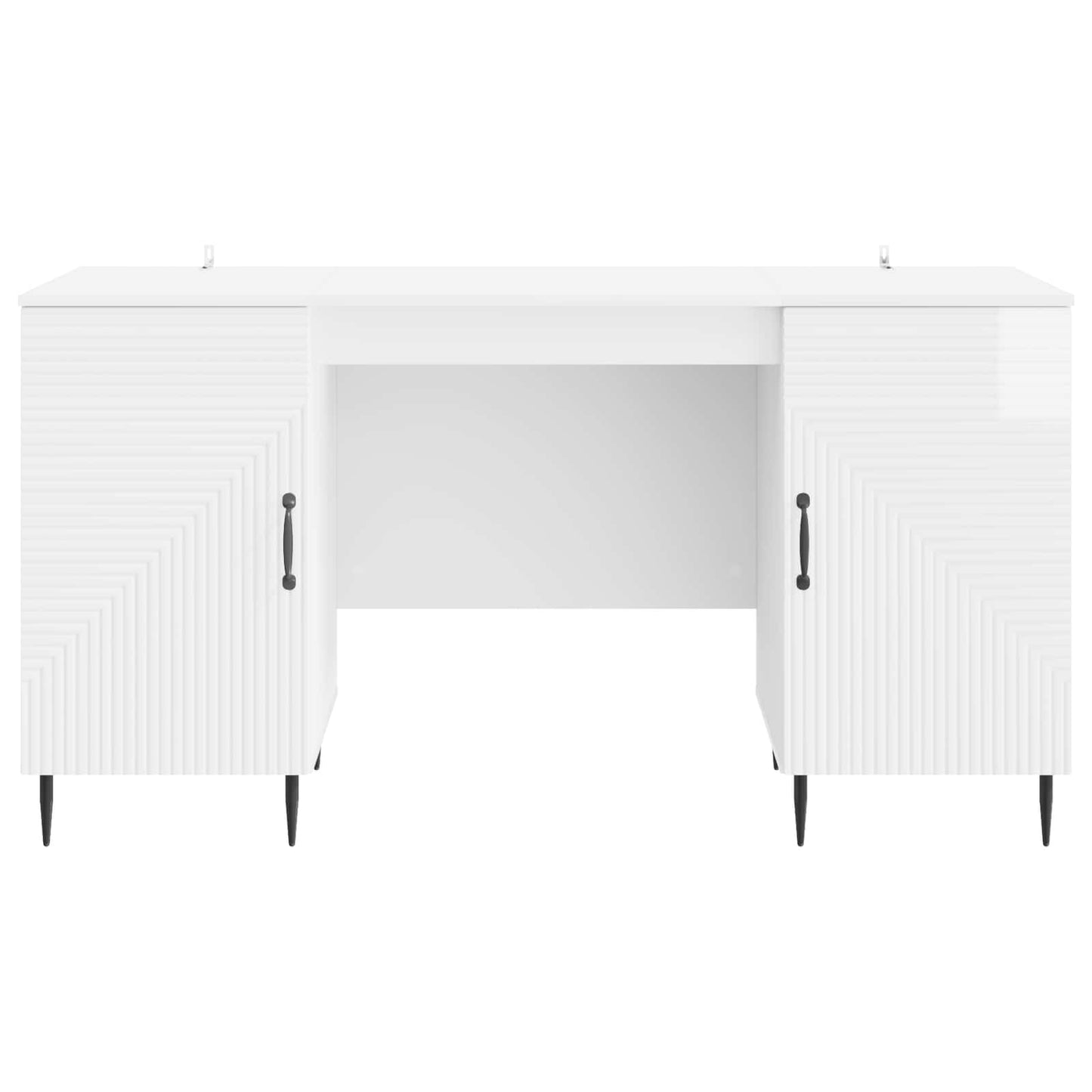vidaXL Desk High Gloss White 142.5 x 50 x 75 cm Engineered Wood