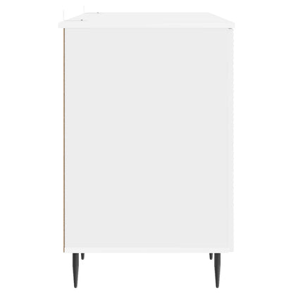 vidaXL Desk High Gloss White 142.5 x 50 x 75 cm Engineered Wood
