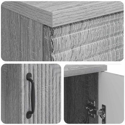 vidaXL Desk with Shelf Grey Sonoma 142.5 x 50 x 75 cm Engineered Wood