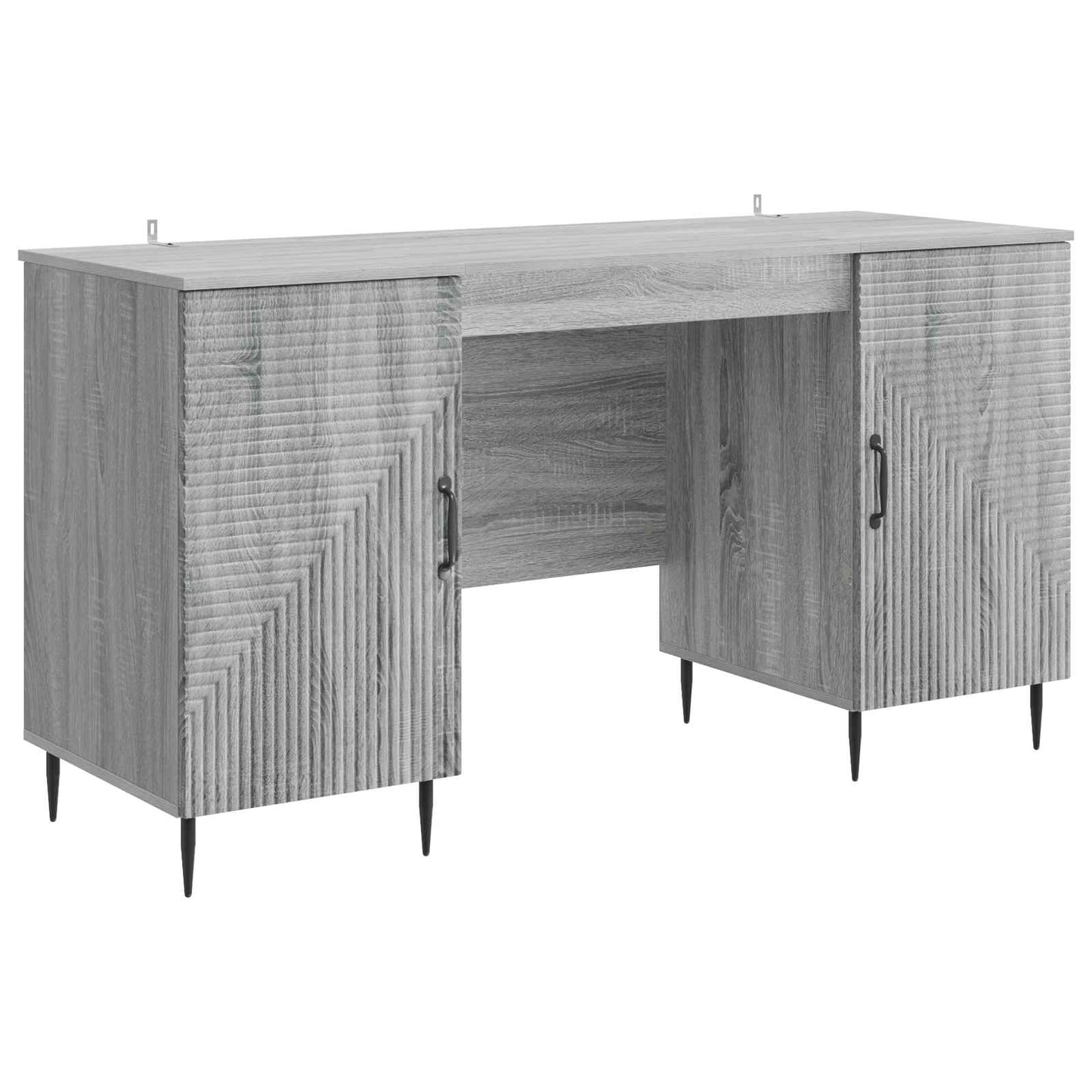 vidaXL Desk with Shelf Grey Sonoma 142.5 x 50 x 75 cm Engineered Wood