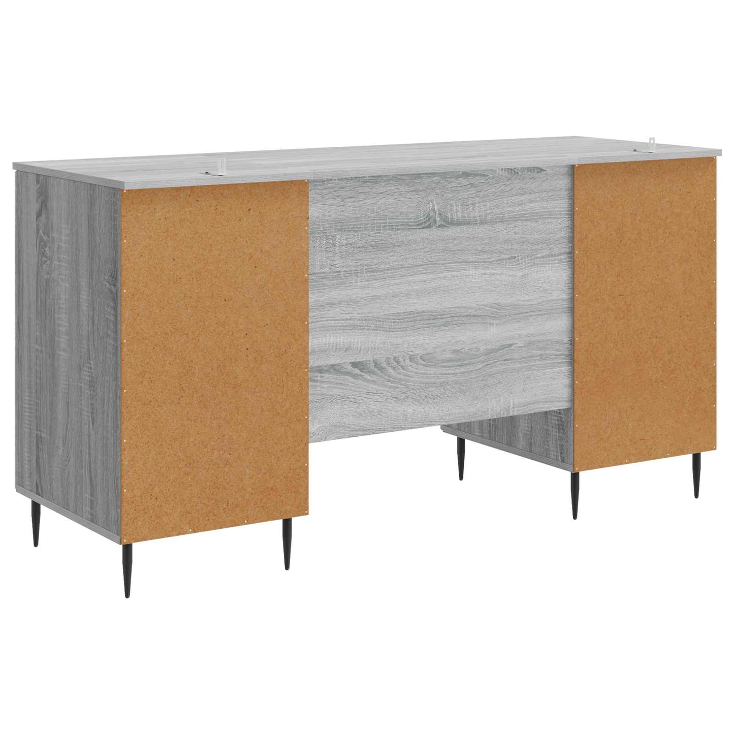vidaXL Desk with Shelf Grey Sonoma 142.5 x 50 x 75 cm Engineered Wood