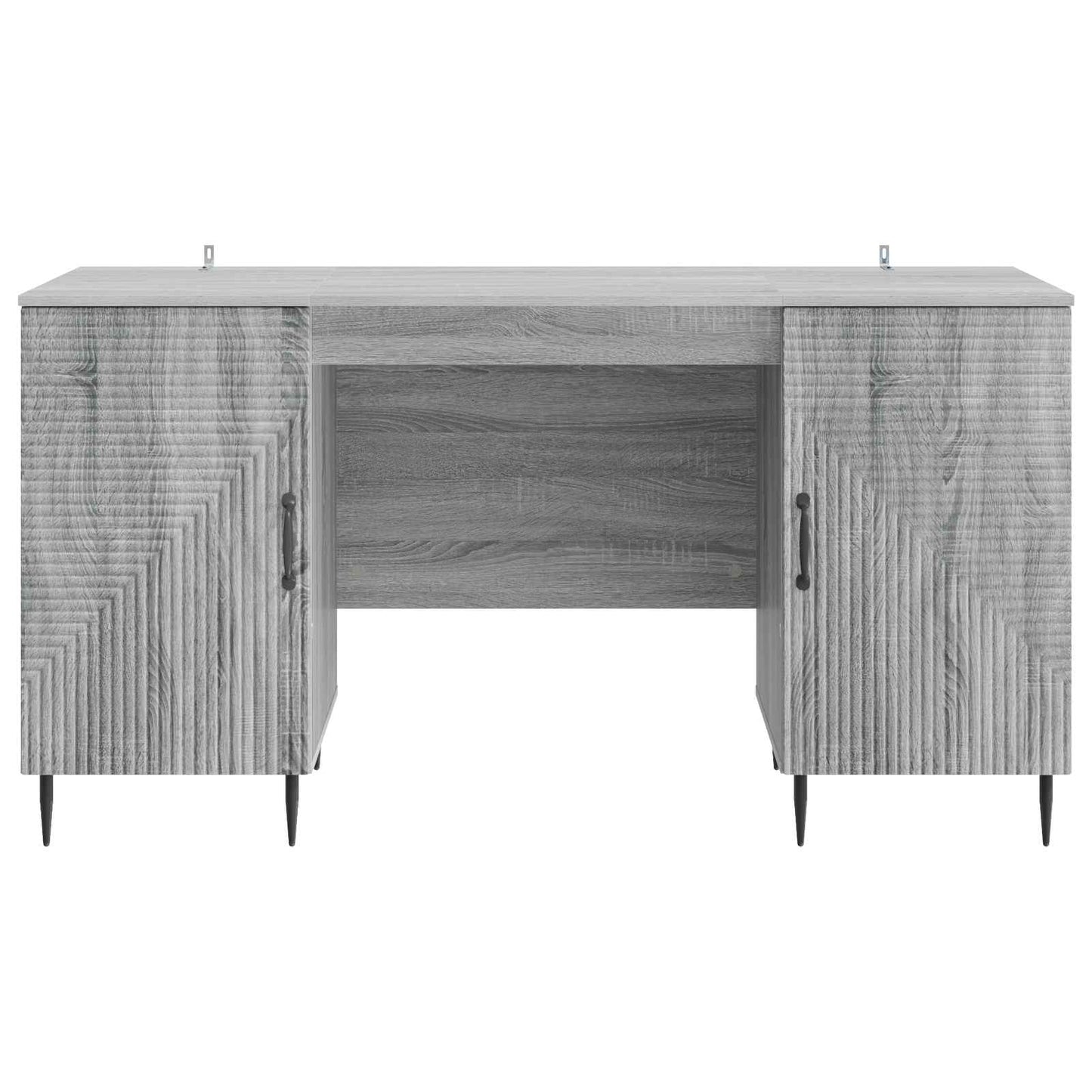 vidaXL Desk with Shelf Grey Sonoma 142.5 x 50 x 75 cm Engineered Wood