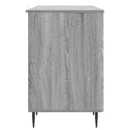 vidaXL Desk with Shelf Grey Sonoma 142.5 x 50 x 75 cm Engineered Wood