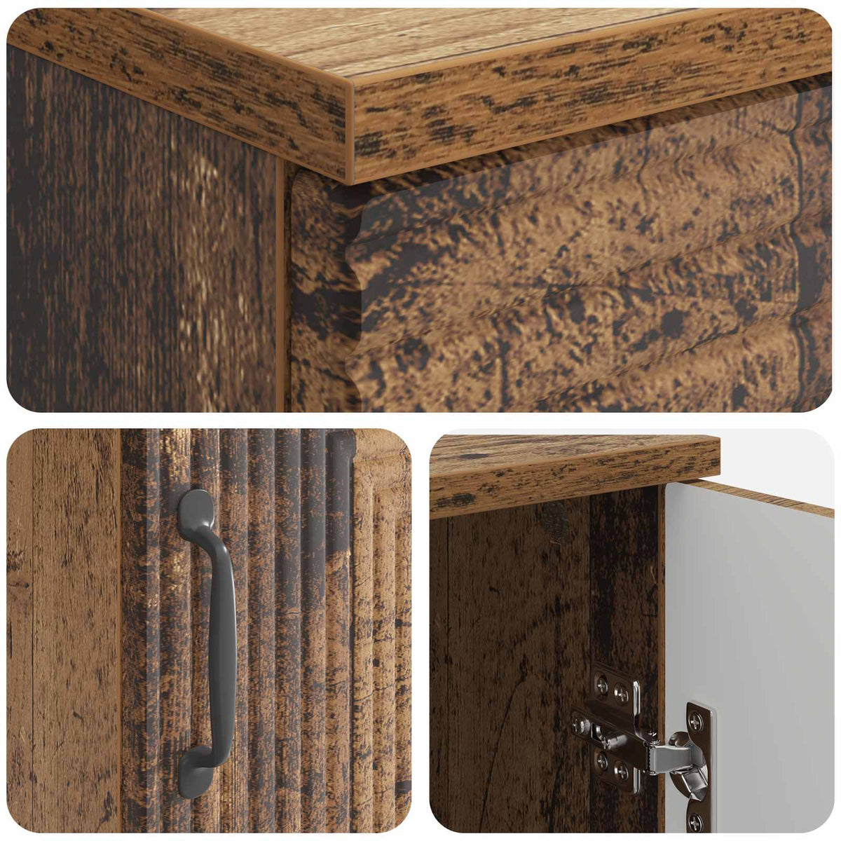 vidaXL Desk Old Wood 142.5 x 50 x 75 cm Engineered Wood
