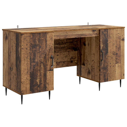 vidaXL Desk with Shelf Old Wood 142.5 x 50 x 75 cm Engineered Wood