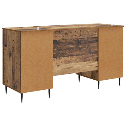 vidaXL Desk with Shelf Old Wood 142.5 x 50 x 75 cm Engineered Wood