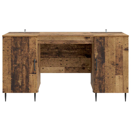 vidaXL Desk with Shelf Old Wood 142.5 x 50 x 75 cm Engineered Wood