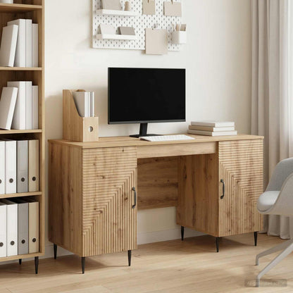 vidaXL Desk Artisan Oak Engineered Wood 142.5 x 50 x 75 cm