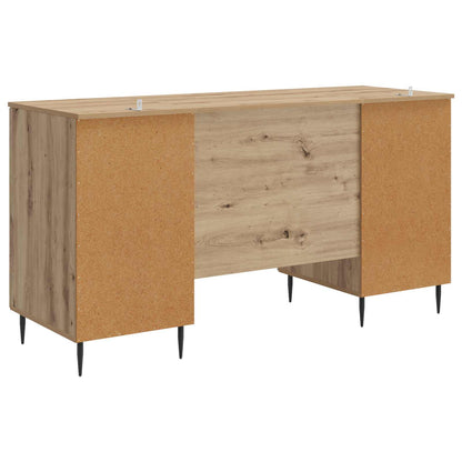 vidaXL Desk with Shelf Artisan Oak 142.5 x 50 x 75 cm Engineered Wood