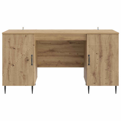 vidaXL Desk with Shelf Artisan Oak 142.5 x 50 x 75 cm Engineered Wood
