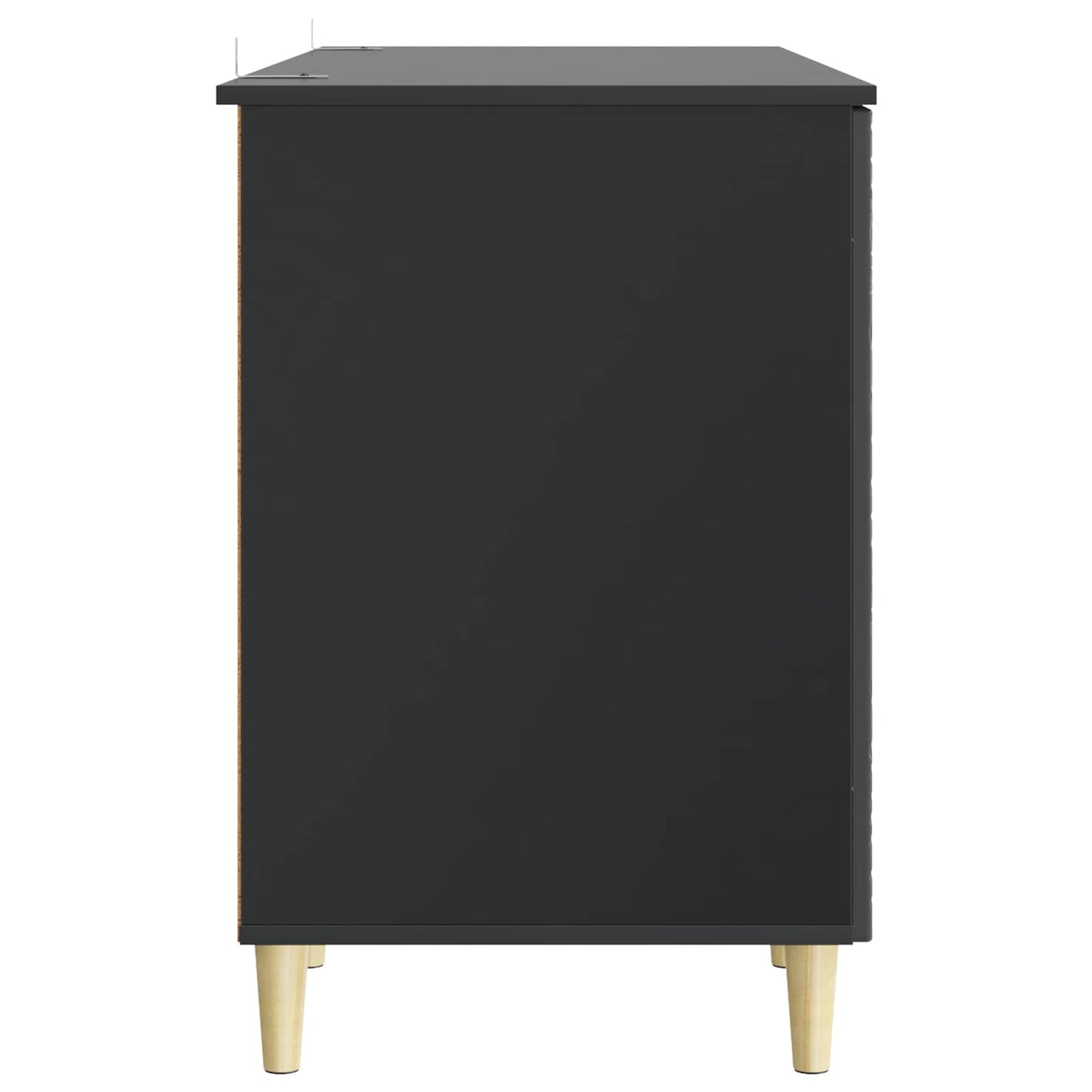 vidaXL Desk Black Engineered Wood 142.5 x 50 x 75 cm