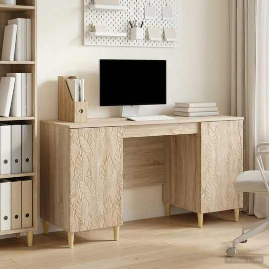 vidaXL Desk Sonoma Oak 142.5 x 50 x 75 cm Engineered Wood