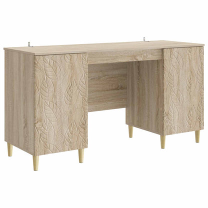 vidaXL Desk Sonoma Oak Engineered Wood 142.5 x 50 x 75 cm