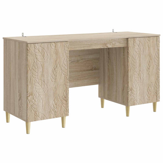 vidaXL Desk Sonoma Oak Engineered Wood 142.5 x 50 x 75 cm