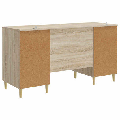 vidaXL Desk Sonoma Oak Engineered Wood 142.5 x 50 x 75 cm