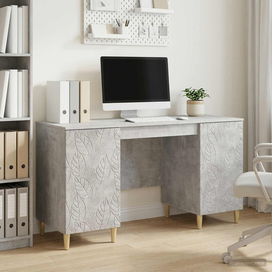 vidaXL Desk Concrete Grey 142.5 x 50 x 75 cm Engineered Wood