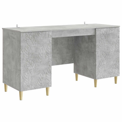 vidaXL Desk Concrete Grey Engineered Wood 142.5 x 50 x 75 cm