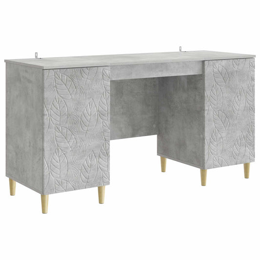 vidaXL Desk Concrete Grey Engineered Wood 142.5 x 50 x 75 cm