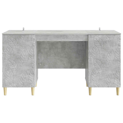 vidaXL Desk Concrete Grey Engineered Wood 142.5 x 50 x 75 cm