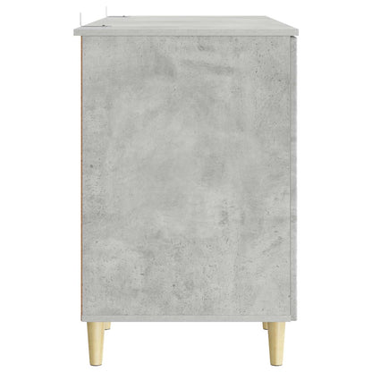 vidaXL Desk Concrete Grey Engineered Wood 142.5 x 50 x 75 cm