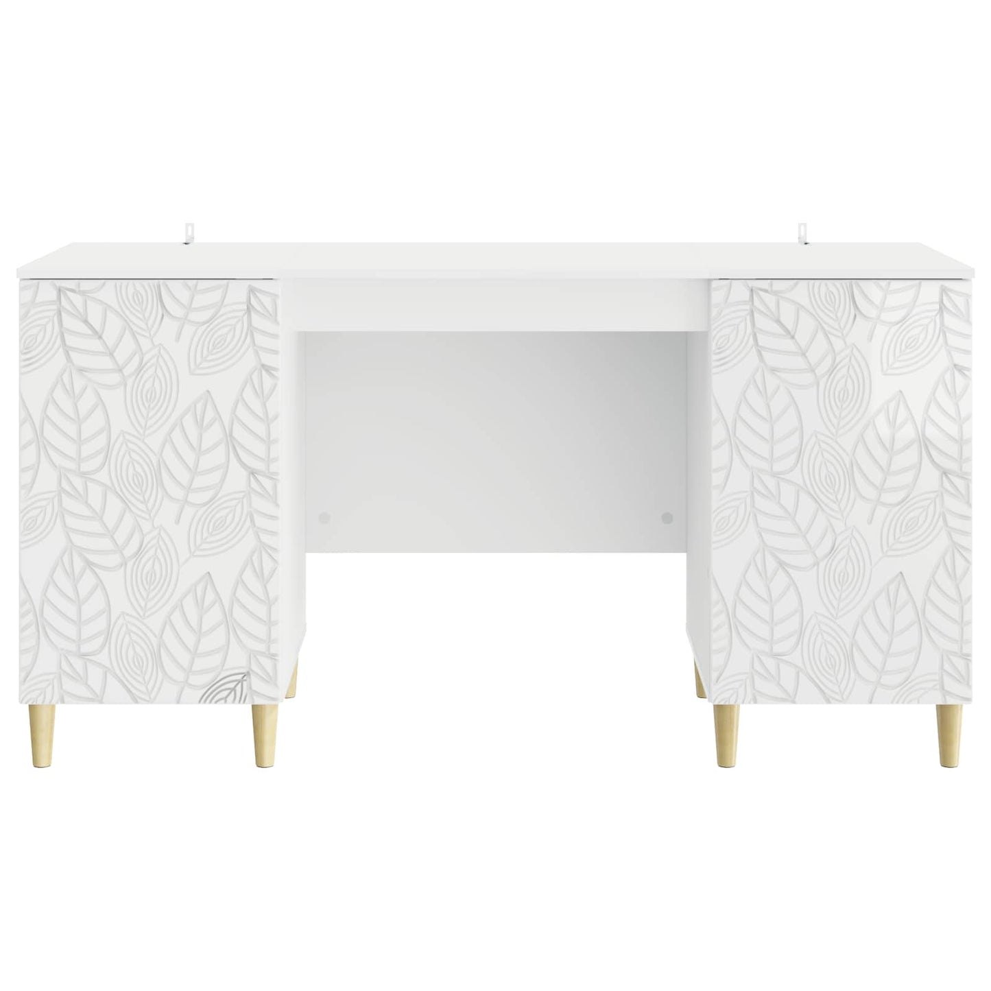 vidaXL Desk High Gloss White Engineered Wood 142.5 x 50 x 75 cm
