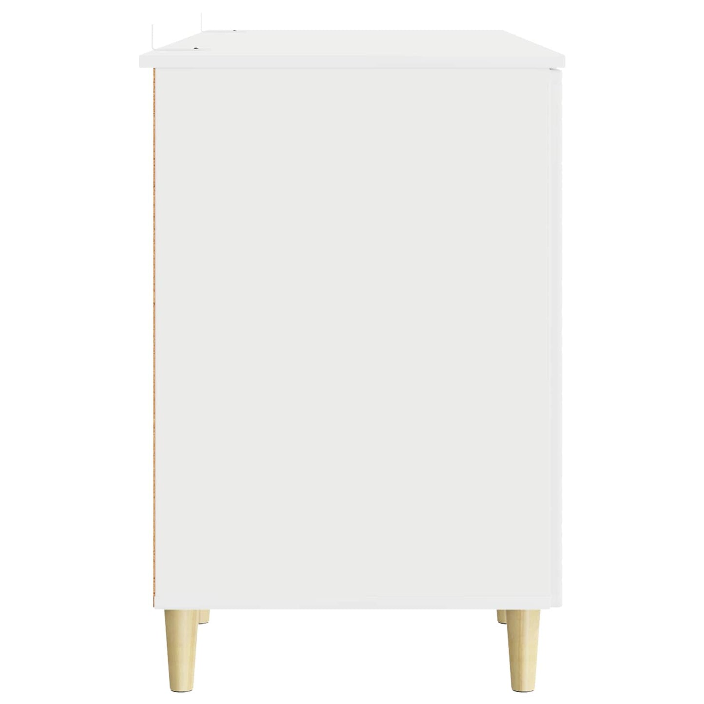 vidaXL Desk High Gloss White Engineered Wood 142.5 x 50 x 75 cm