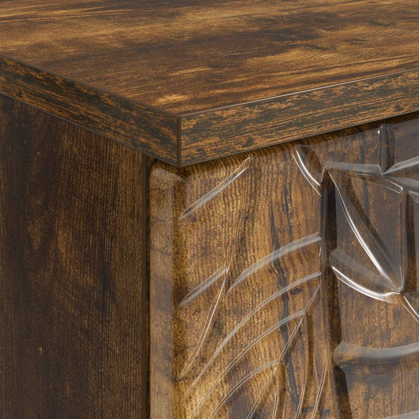 vidaXL Desk Smoked Oak Engineered Wood 142.5 x 50 x 75 cm
