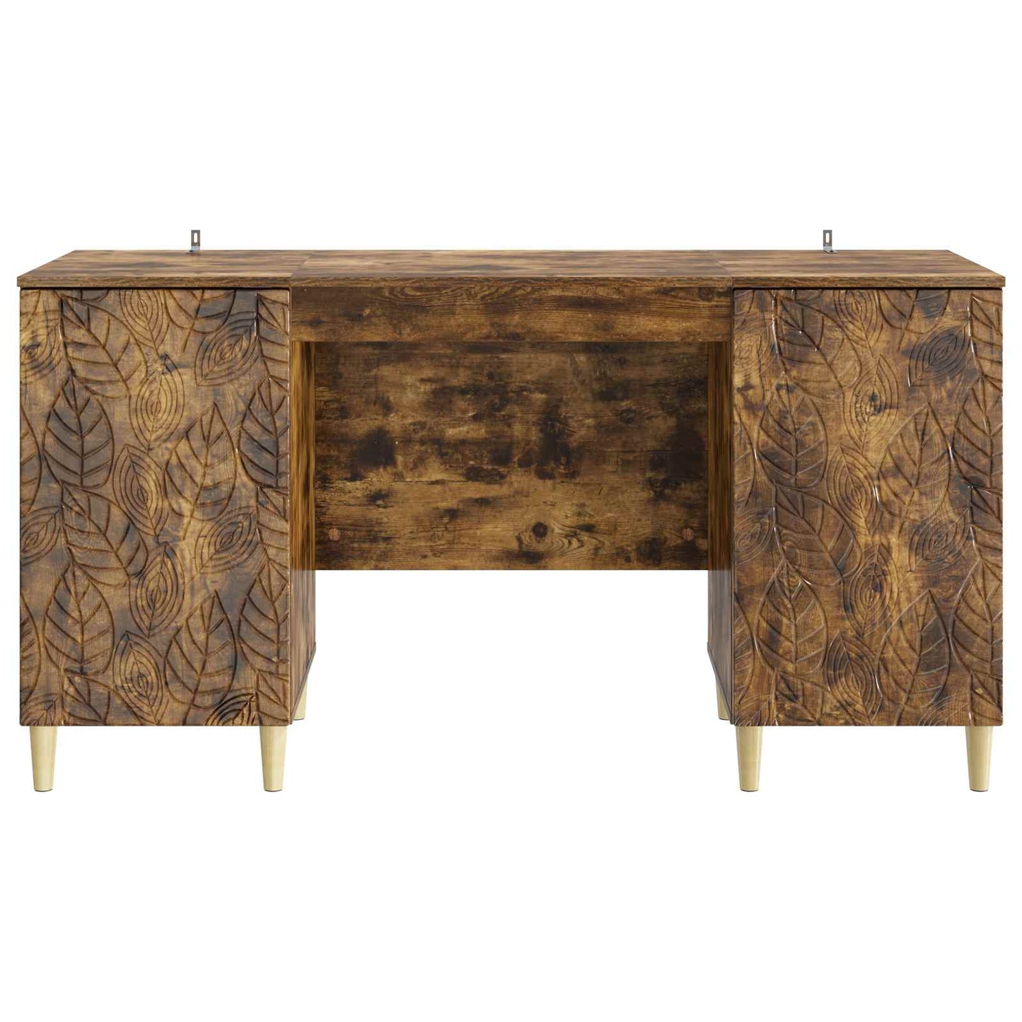 vidaXL Desk Smoked Oak Engineered Wood 142.5 x 50 x 75 cm