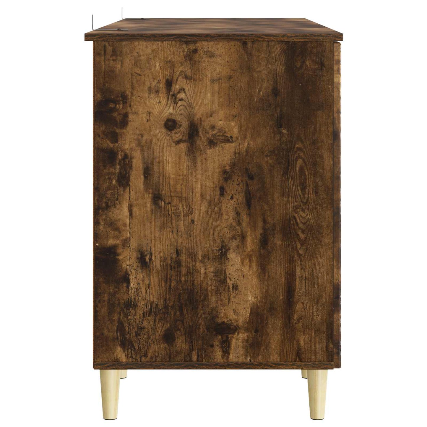 vidaXL Desk Smoked Oak Engineered Wood 142.5 x 50 x 75 cm