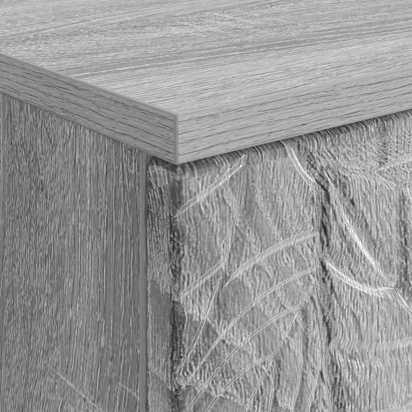 vidaXL Desk Grey Sonoma Engineered Wood 142.5 x 50 x 75 cm