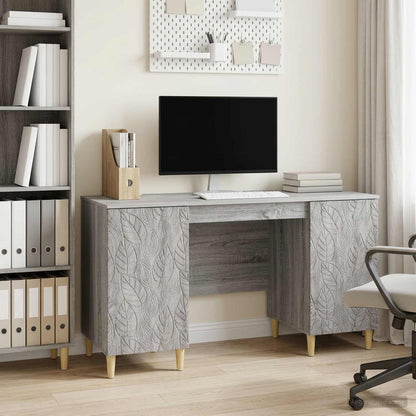vidaXL Desk Grey Sonoma 142.5 x 50 x 75 cm Engineered Wood