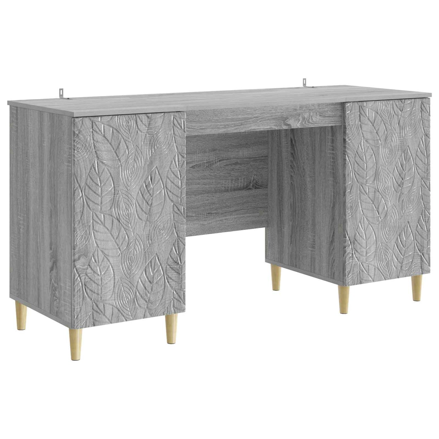 vidaXL Desk Grey Sonoma Engineered Wood 142.5 x 50 x 75 cm