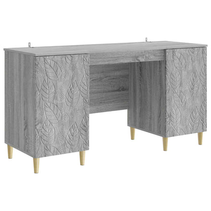 vidaXL Desk Grey Sonoma Engineered Wood 142.5 x 50 x 75 cm