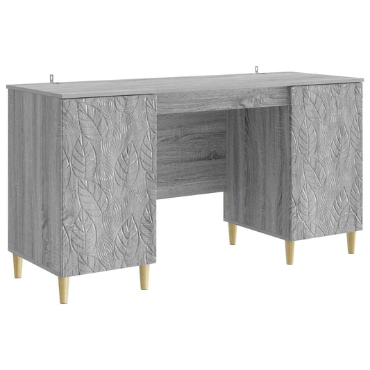 vidaXL Desk Grey Sonoma Engineered Wood 142.5 x 50 x 75 cm