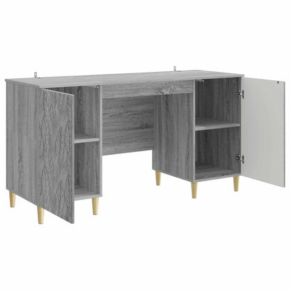 vidaXL Desk Grey Sonoma Engineered Wood 142.5 x 50 x 75 cm