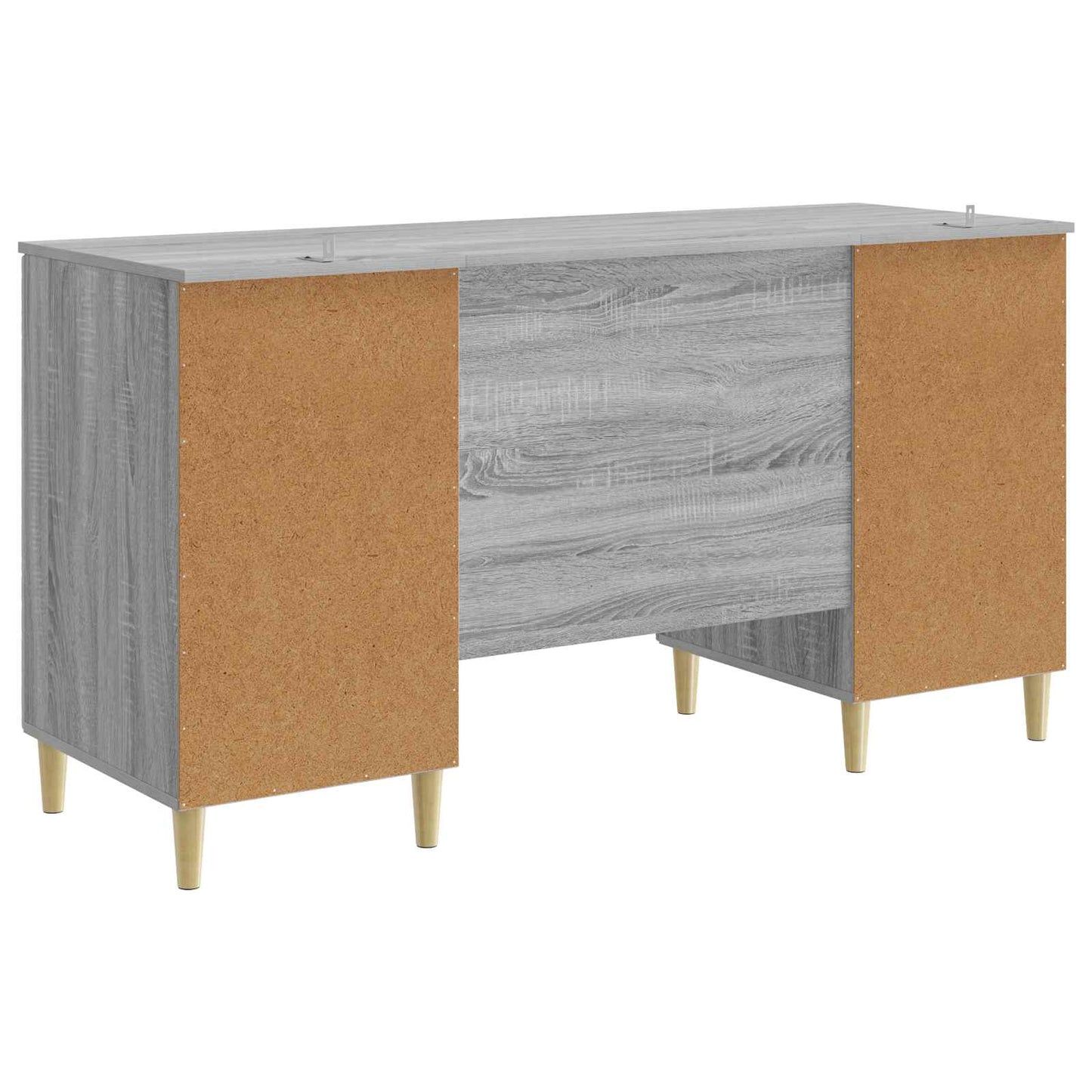 vidaXL Desk Grey Sonoma Engineered Wood 142.5 x 50 x 75 cm