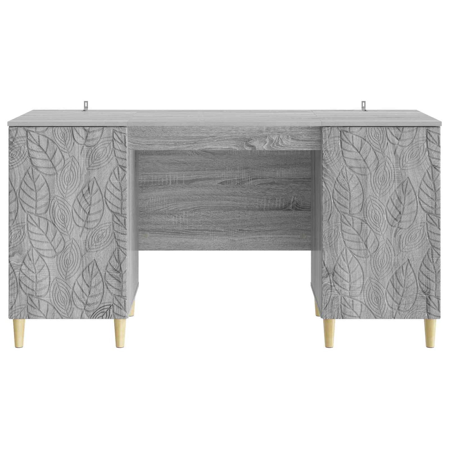 vidaXL Desk Grey Sonoma Engineered Wood 142.5 x 50 x 75 cm