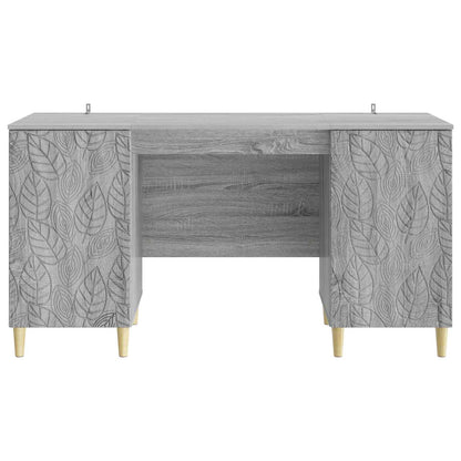 vidaXL Desk Grey Sonoma Engineered Wood 142.5 x 50 x 75 cm