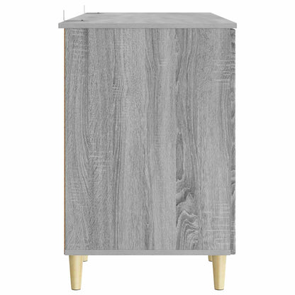 vidaXL Desk Grey Sonoma Engineered Wood 142.5 x 50 x 75 cm