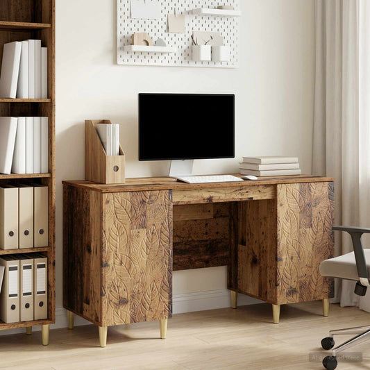 vidaXL Desk Old Wood 142.5 x 50 x 75 cm Engineered Wood