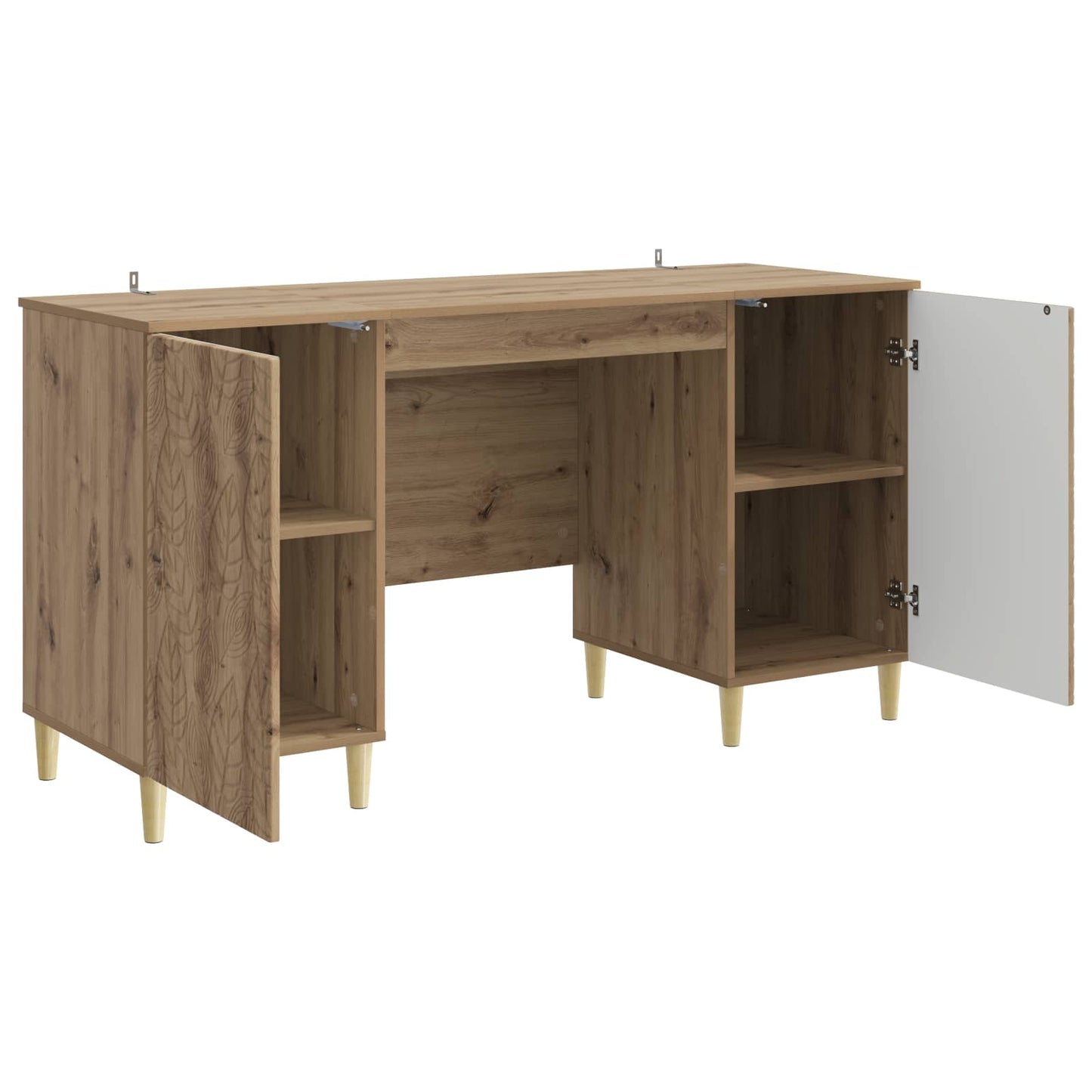 vidaXL Desk Artisan Oak Engineered Wood 142.5 x 50 x 75 cm