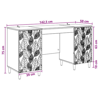 vidaXL Desk Artisan Oak Engineered Wood 142.5 x 50 x 75 cm
