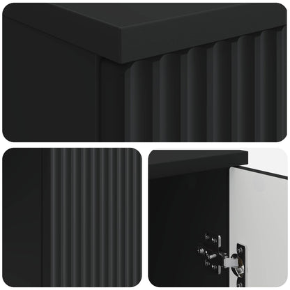 vidaXL Desk with Shelf Black 142.5 x 50 x 75 cm Engineered Wood