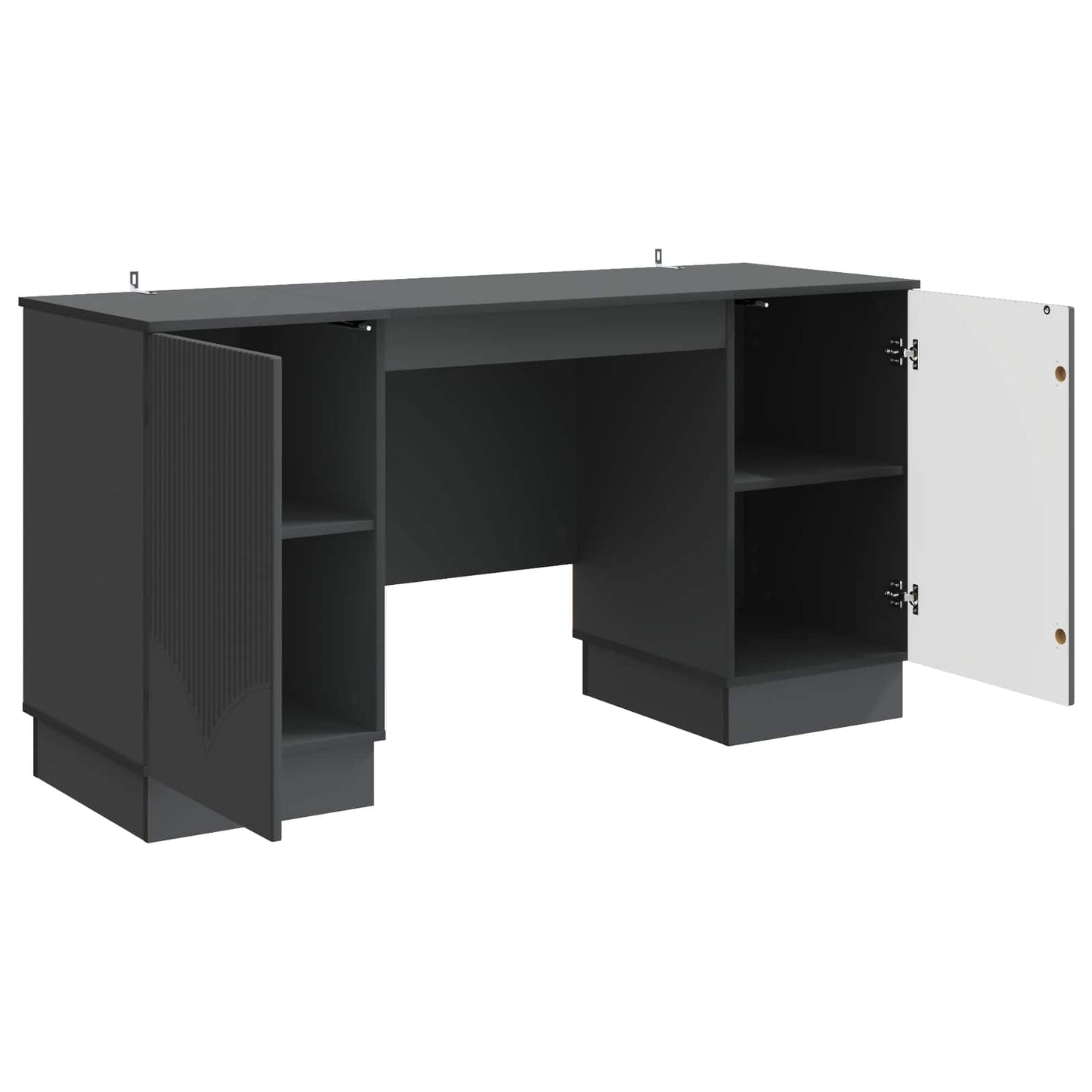 vidaXL Desk with Shelf Black 142.5 x 50 x 75 cm Engineered Wood